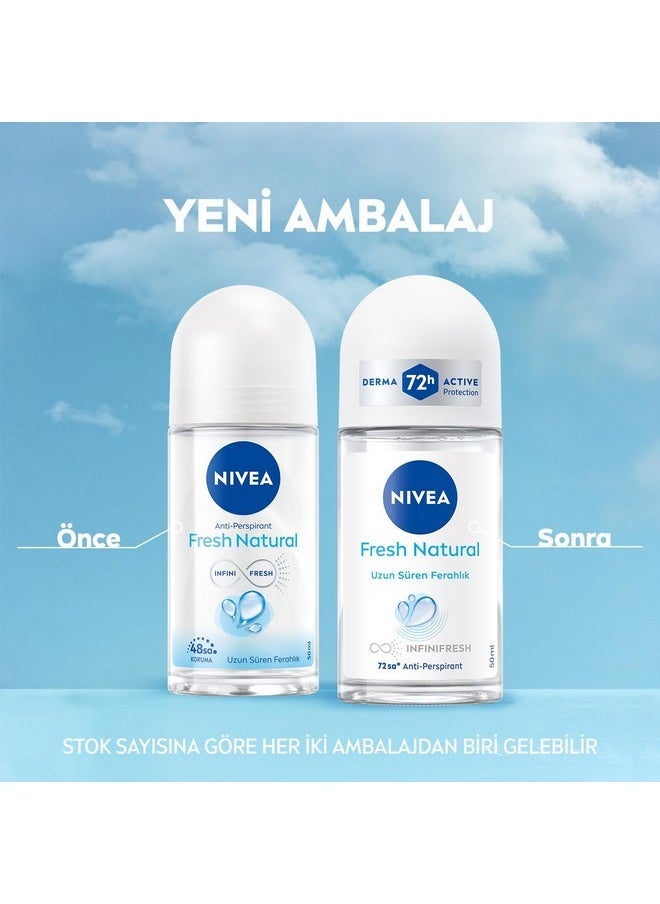 Nivea Fresh Natural Roll-On Deodorant Pack of 3 x 50 ml