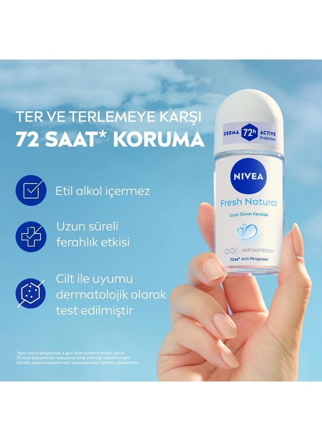 Nivea Fresh Natural Roll-On Deodorant Pack of 3 x 50 ml