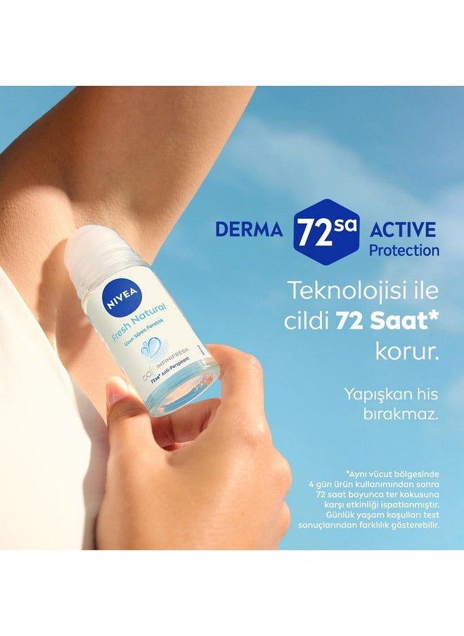 Nivea Fresh Natural Roll-On Deodorant Pack of 3 x 50 ml