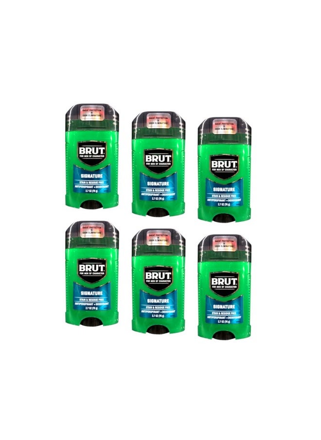Brut Signature Antiperspirant + Deodorant 2.7 Ounce (Pack of 6)