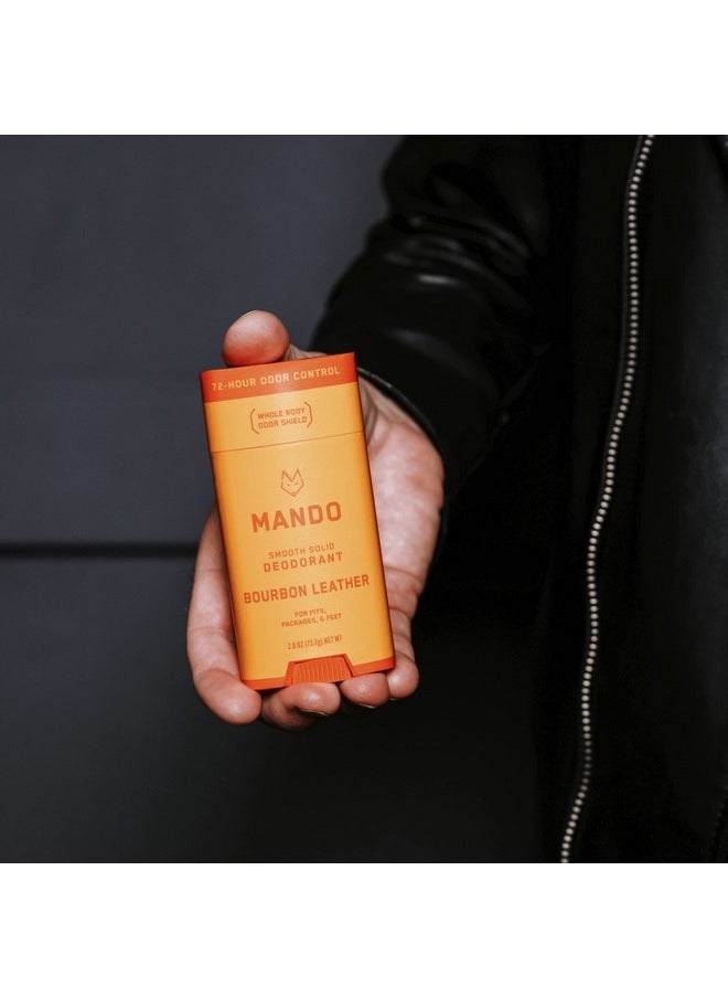 Mando Bourbon Leather Body Deodorant - 72 Hour Odor Control, Aluminum Free, Baking Soda Free - 3.0 Oz Tube and 2.6 Oz Solid Stick