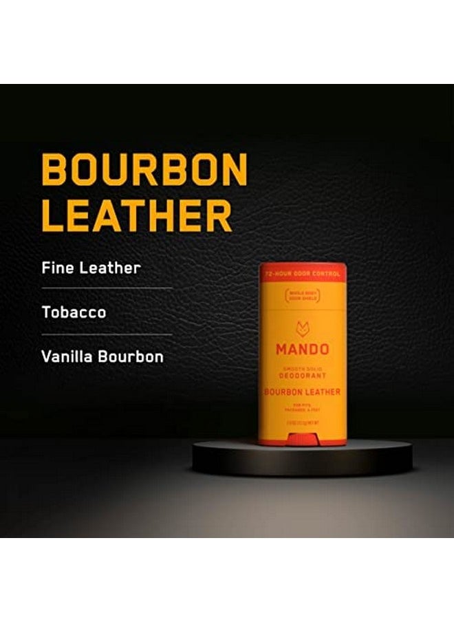 Mando Bourbon Leather Body Deodorant - 72 Hour Odor Control, Aluminum Free, Baking Soda Free - 3.0 Oz Tube and 2.6 Oz Solid Stick