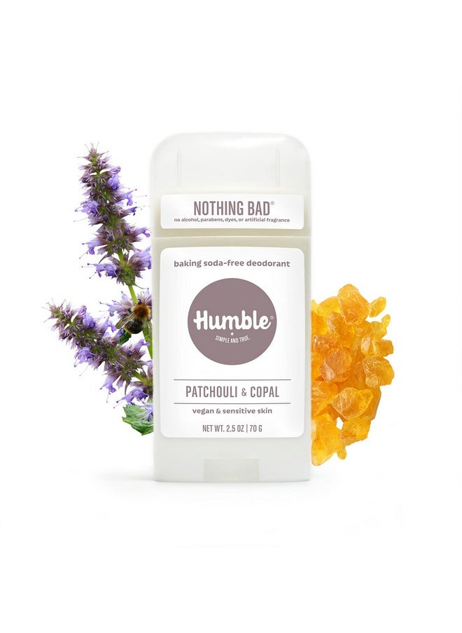 HUMBLE BRANDS Aluminum-Free Deodorant, Vegan and Cruelty- free, Formulated for Sensitive Skin, Patchouli & Copal, 2.5 Ounce (Pack of 1)