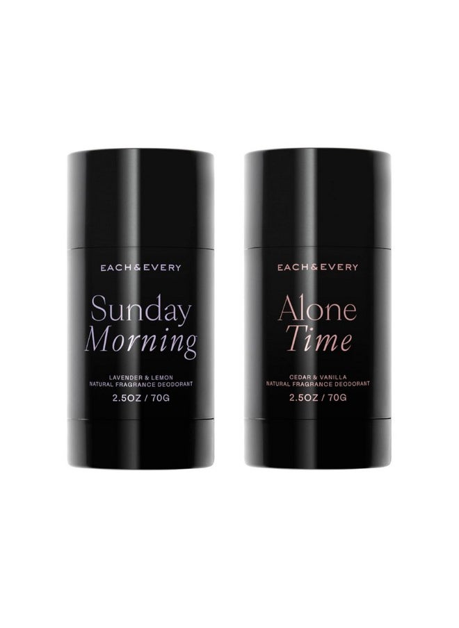 Each & Every Aluminum Free Deodorant for Women, 72hr Odor Protection - All Natural Deodorant for Men, Sensitive Skin, Pregnancy & Kids Safe - Clean, Plant-Based Fragrance, Multiple Scents - 2.5oz, 2pk