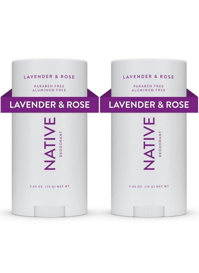 Native Deodorant Contains Naturally Derived Ingredients, 72 Hour Odor Control | Deodorant for Women and Men, Aluminum Free with Baking Soda, Coconut Oil and Shea Butter | Lavender & Rose, 2-Pack
