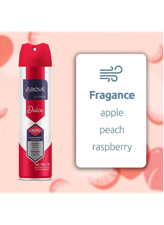 ABOVE 48 Hours Antiperspirant Deodorant, Dolce Vita, 3.17 oz - Dry Spray Deodorant for Women - Notes of Apples and Berries - Antiperspirant Spray