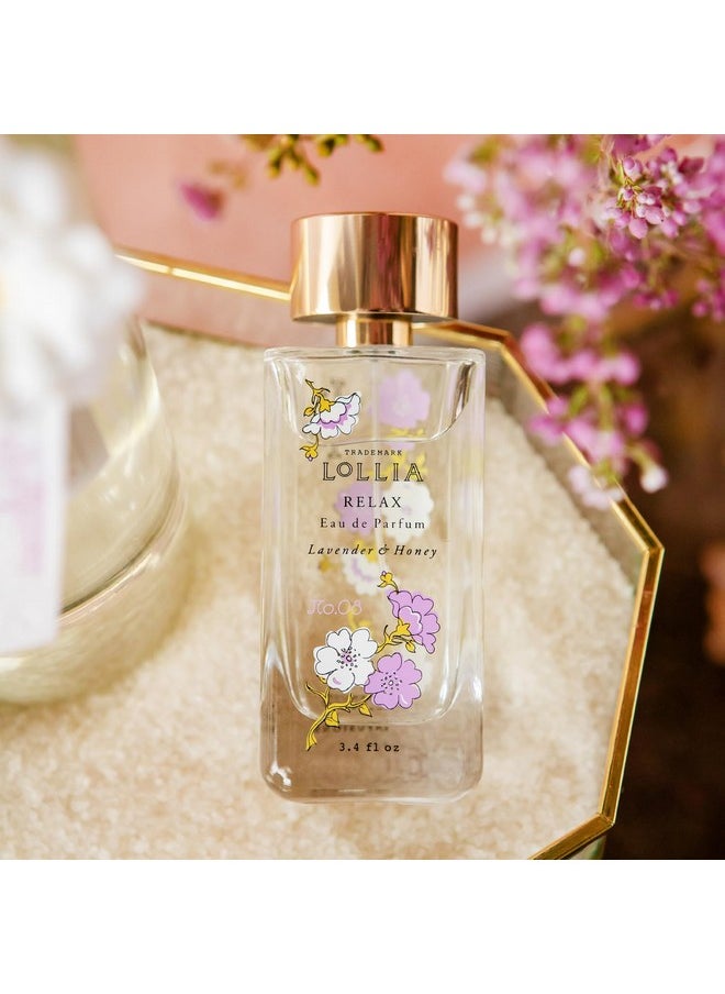LOLLIA Relax Eau de Parfum, 3.4 fl. oz. - Women's Fragrance with Lavender & Honey, White Orchids, Indian Amber & Tahitian Vanilla