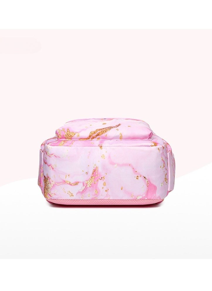 Stitch Golden Quicksand Texture Schoolbag Waterproof Primary and Secondary School Student Backpack Youth Travel Backpack 31*43*15CM + Lunch Bag 27*20*20CM + Pencil Case Three-piece Set