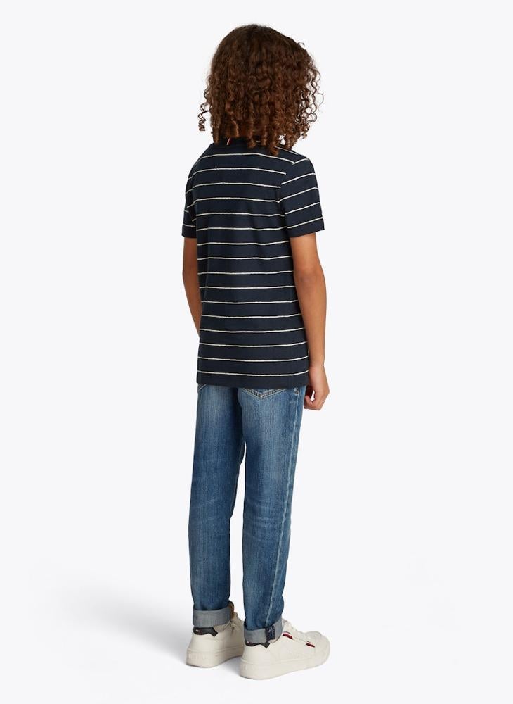 Kids Cotton Linen Striped T-Shirt