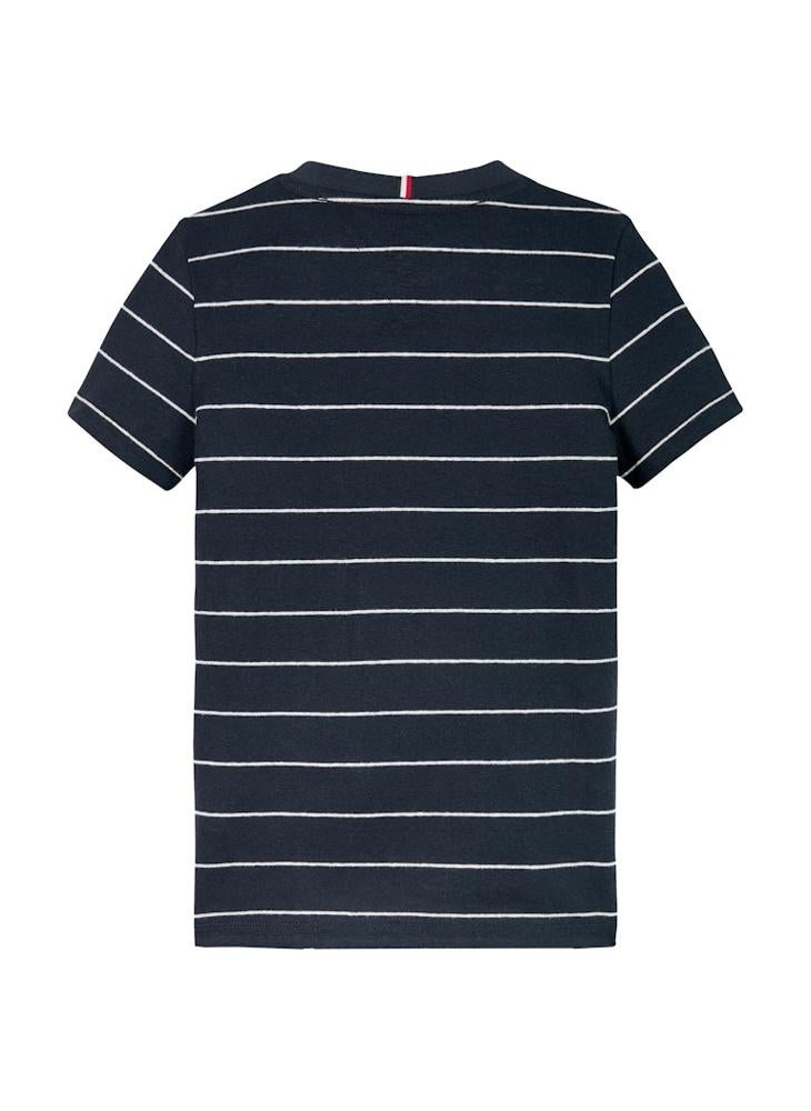 Kids Cotton Linen Striped T-Shirt