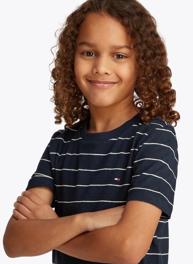 Kids Cotton Linen Striped T-Shirt
