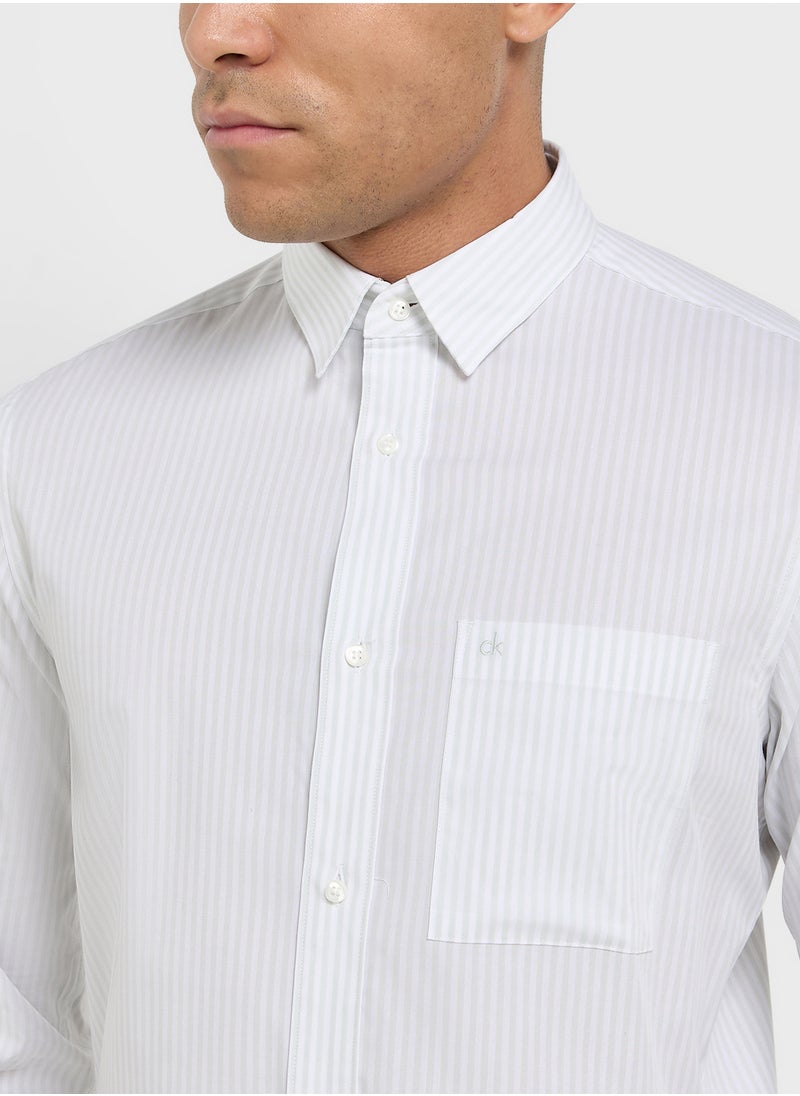 Poplin Stripe Long Sleeve Shirt