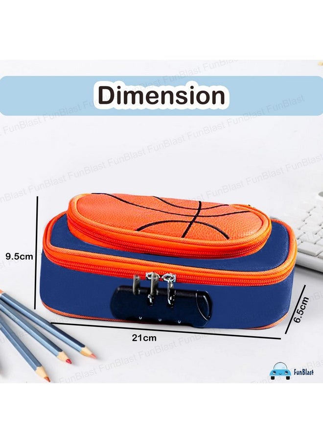 FunBlast Password Lock Pencil Pouch for Kids - Large Capacity Pencil Pouch for Kids, Aesthetic Pouch, Multipurpose Stationary Storage Pouch for Boys & Girls (A)