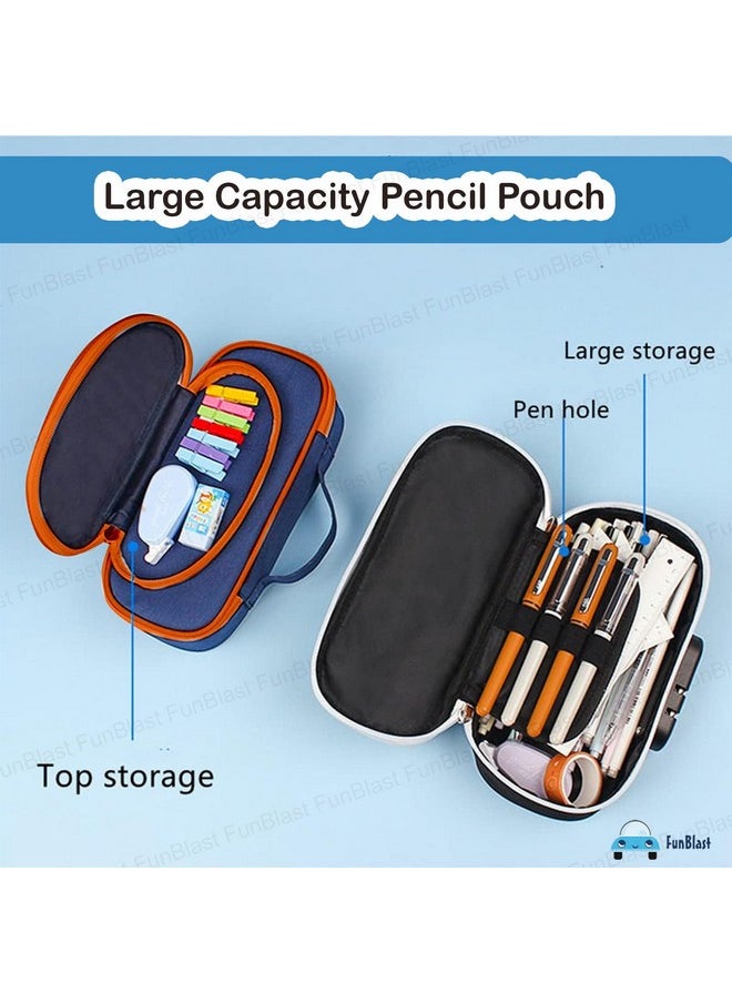 FunBlast Password Lock Pencil Pouch for Kids - Large Capacity Pencil Pouch for Kids, Aesthetic Pouch, Multipurpose Stationary Storage Pouch for Boys & Girls (A)