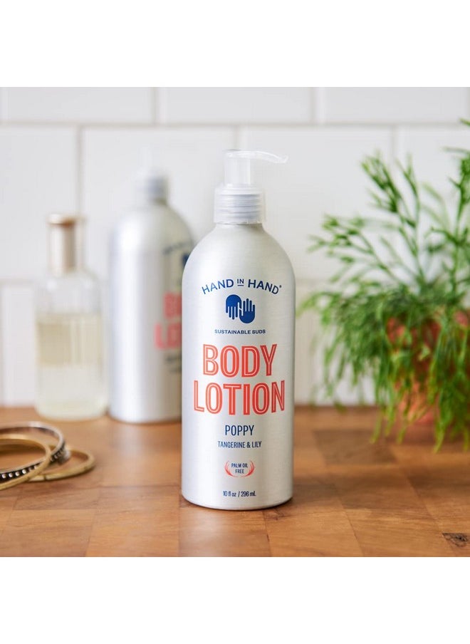 Hand in Hand Body Wash, Body Lotion, Liquid Hand Soap, and Sugar Scrub Combo Pack, Tangerine & Lily, Poppy Scent