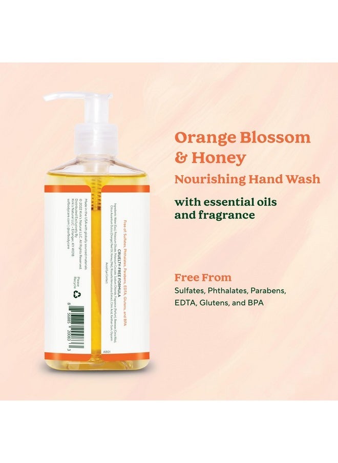 SoF Nourishing Hand Wash - With Moisturizing Sea Algae, Coconut & Olive Oil- Vegan & Non GMO- Free From Phthalates, Sulfates & Parabens- Orange Blossom & Honey - 8 oz Bottle 6 Pack