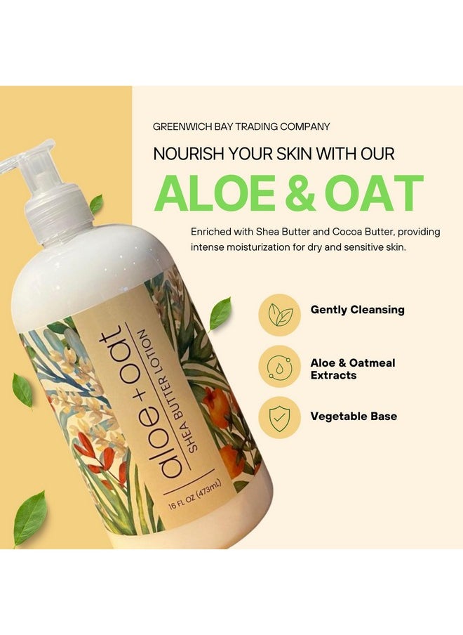 Greenwich Bay Trading Company Aloe + Oat Hand Lotion Enriched with Shea Butter, Cocoa Butter, Aloe & Oatmeal Extract