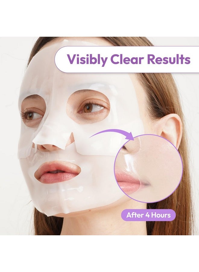 LAPCOS Deep Collagen Glass Skin Overnight Mask - Korean Skin Care Mask w/Rose PDRN, Vegan Collagen & Hydrogel Sheet - Hypoallergenic Firming Collagen Face Mask Sheets (4 ea, 1.23 oz)