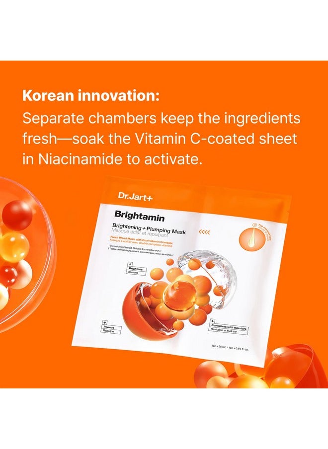 Dr.Jart+ Brightamin™ Brightening Plumping Face Mask with Vitamin C | Korean Skin Care, 1 Pack