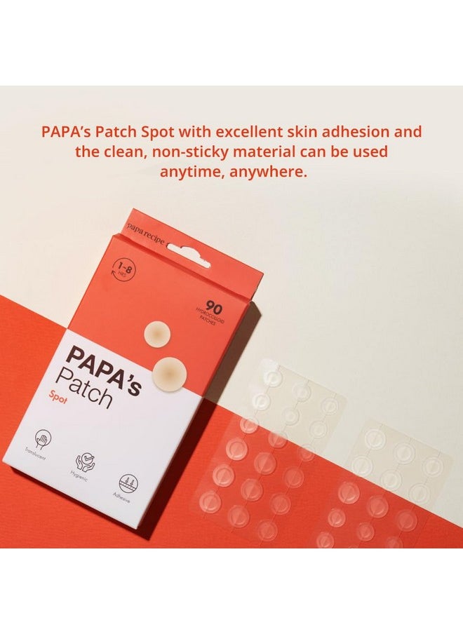 Papa Recipe Spot Patches, Hygienic Acne Patch (90 Pack) - Hydrocolloid Acne Pimple Patches for Face, Blemishes and Zits Absorbing Patch, Breakouts Spot Treatment for Skin Care, Invisible Pimple patch