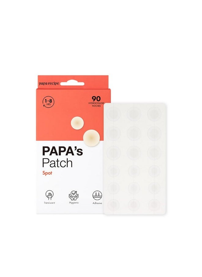 Papa Recipe Spot Patches, Hygienic Acne Patch (90 Pack) - Hydrocolloid Acne Pimple Patches for Face, Blemishes and Zits Absorbing Patch, Breakouts Spot Treatment for Skin Care, Invisible Pimple patch