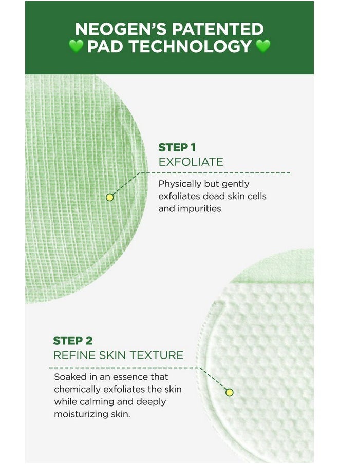 DERMALOGY by NEOGENLAB Bio-Peel Gauze Peeling Pads (Green Tea, 30 pads) - Exfoliating & Hydrating & Soothing Peeling Pad with PHA & Green Tea & Centella Asiatica - Korean Skin Care