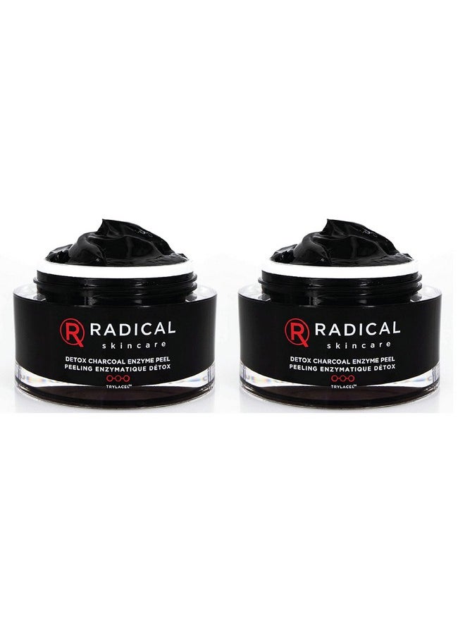 Radical Skincare Detox Charcoal Enzyme Peel - Powerful Formula w/ 11 Fruit Enzymes for Maximum Exfoliation | For All Skin Types Including Sensitive Skin | Cruelty & Paraben Free (1.7 oz, 2 Pack)