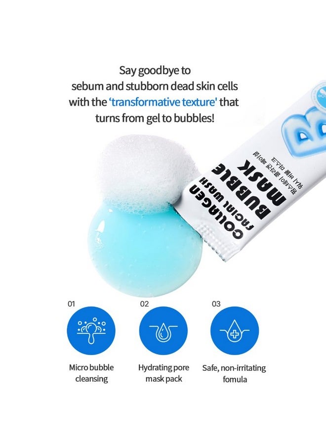 Cica Facial Wash Bubble Mask, Korean Pore Cleanser for Blackheads, Exfoliator Dead Skin Cells, Deep Cleansing & Hydrating, Non-Irritating & Soothing for Sensitive Skin, For Men & Women, 20 pcs