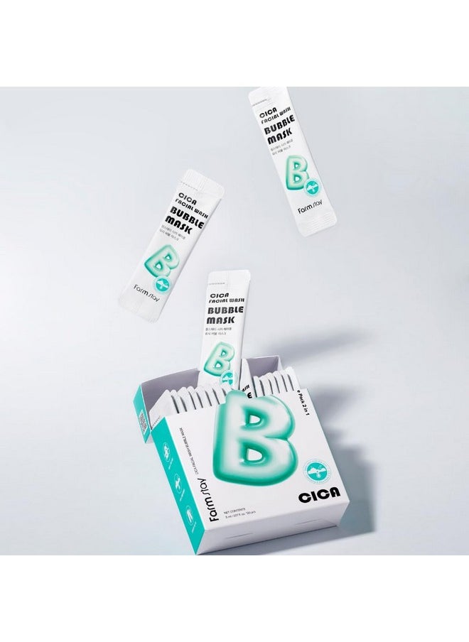 Cica Facial Wash Bubble Mask, Korean Pore Cleanser for Blackheads, Exfoliator Dead Skin Cells, Deep Cleansing & Hydrating, Non-Irritating & Soothing for Sensitive Skin, For Men & Women, 20 pcs