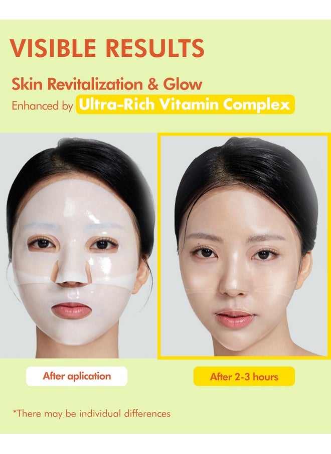 DERMAL Vitamin Hydrogel Melting Jelly Gel Mask 4ea - Korean Overnight Face Mask with Vitamin Complex - Anti Aging & Evens Skin for Radiant Skin - Korean Skincare