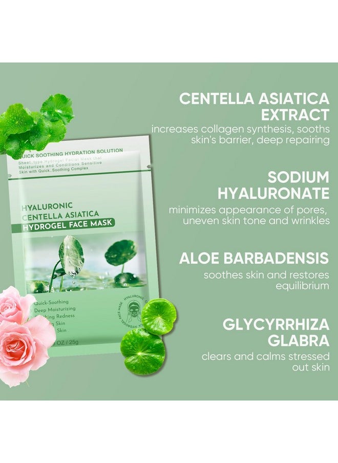 Calming Mask for Face, Centella Asiatica Calming Mask, Facial Masks with Aloe Hyaluronic Acid for Sensitive Skin, Soothing, Anti Aging Face Mask, Face Masks Skincare, Hydrating Sheet Face Mask 10 pack
