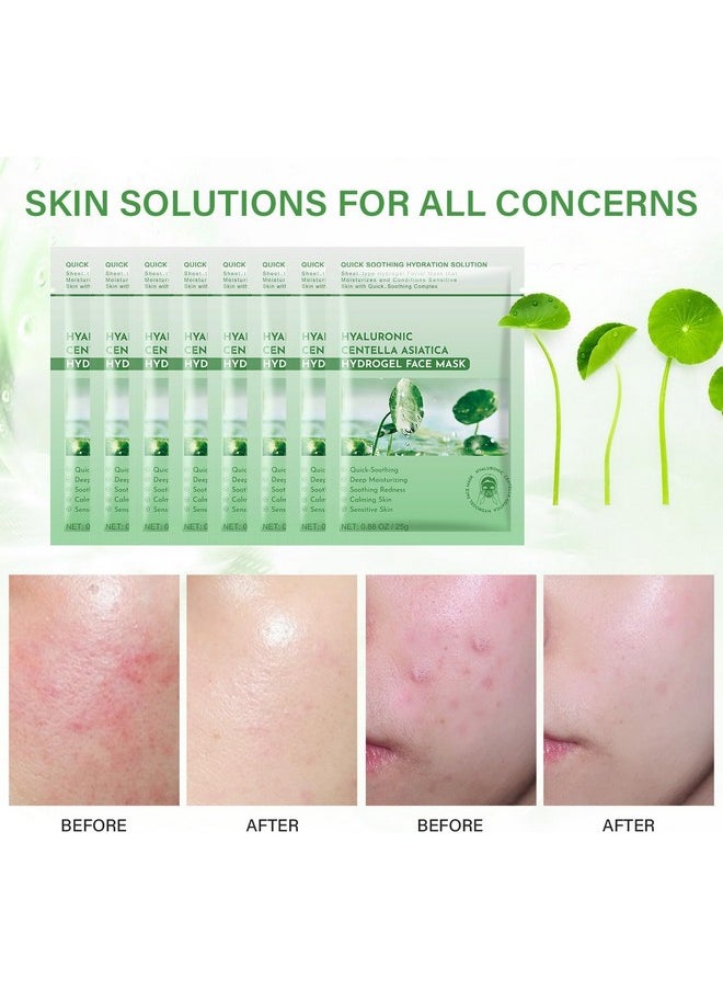 Calming Mask for Face, Centella Asiatica Calming Mask, Facial Masks with Aloe Hyaluronic Acid for Sensitive Skin, Soothing, Anti Aging Face Mask, Face Masks Skincare, Hydrating Sheet Face Mask 10 pack