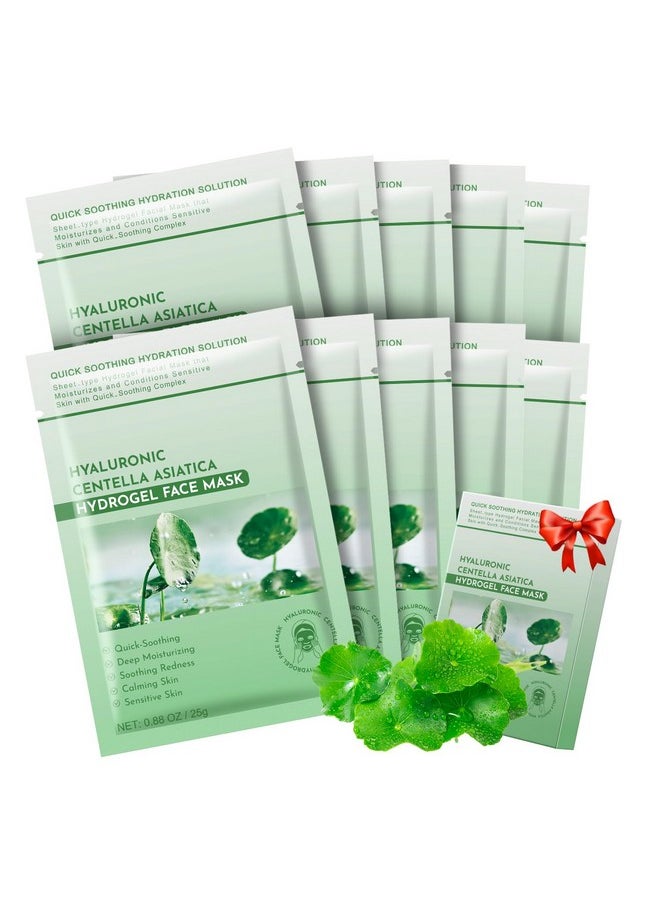 Calming Mask for Face, Centella Asiatica Calming Mask, Facial Masks with Aloe Hyaluronic Acid for Sensitive Skin, Soothing, Anti Aging Face Mask, Face Masks Skincare, Hydrating Sheet Face Mask 10 pack