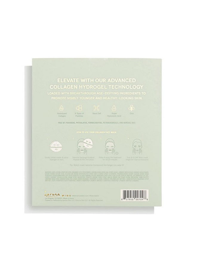 Karuna Skin - COLLAGEN Face Mask Sheets, Hydrogel 2-Piece Facial Mask, Age-Defying, Hydrating, Rejuvenating & Moisturizing Skin Care Essential That Targets Fine Lines & Wrinkles, 1 Pack