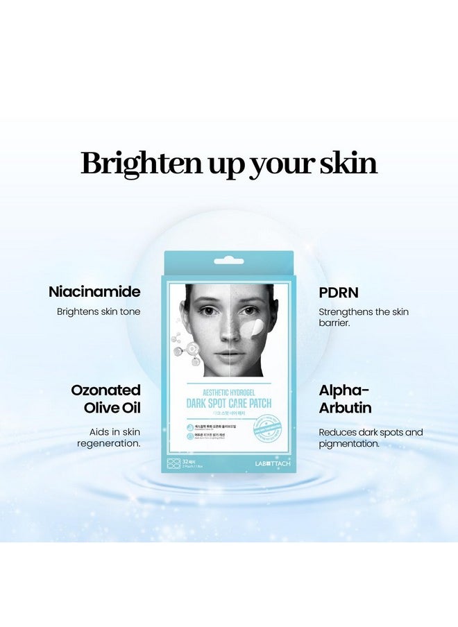 Labottach Dark Old Brown Spot remover Melasa, Freckles, Blemishes, Sun spots, ACNE scars Relieve Patch Mask for 4 weeks, use on the face, hand with Ozonated Olive Oil, Alpha-Arbutin (32, 32, Count)