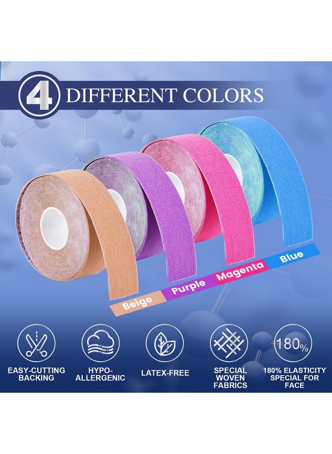 Anti-Wrinkle Face Tape | Facial Myofascial Lift Tape for Skin Firming, Toning & Tightening | Lift Tape for Face & Forehead | Smooths Wrinkles, Lifts Skin Anti-Aging Face Tape (4 Colors Assorted)