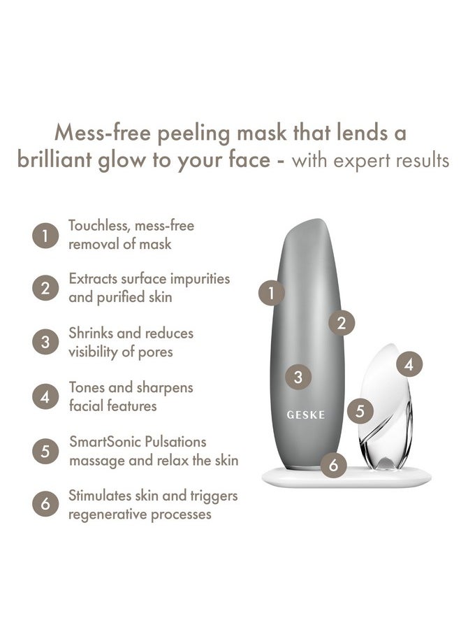 GESKE SmartAppGuided™ Touchless Magnetic Peeling Mask 5 in 1 | Magnetic Face Mask | Removes Impurities | Facemask | Pore Cleansing | Skincare for All Genders | Best of Face Masks | Clean Skin Glow