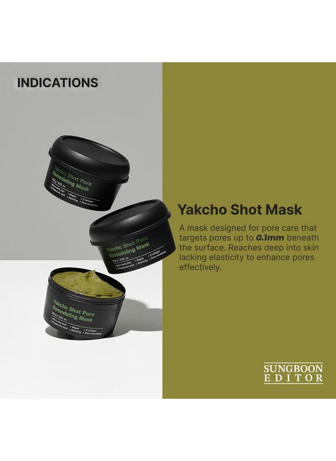 SUNGBOON EDITOR Yakcho Shot Pore Remodeling Mask | Clay Mask for Pores | Blackheand Remover | Korean Face Mask | Exfoliating Face Mask for Oily Skin | Korean Skin Care | 3.52 oz.