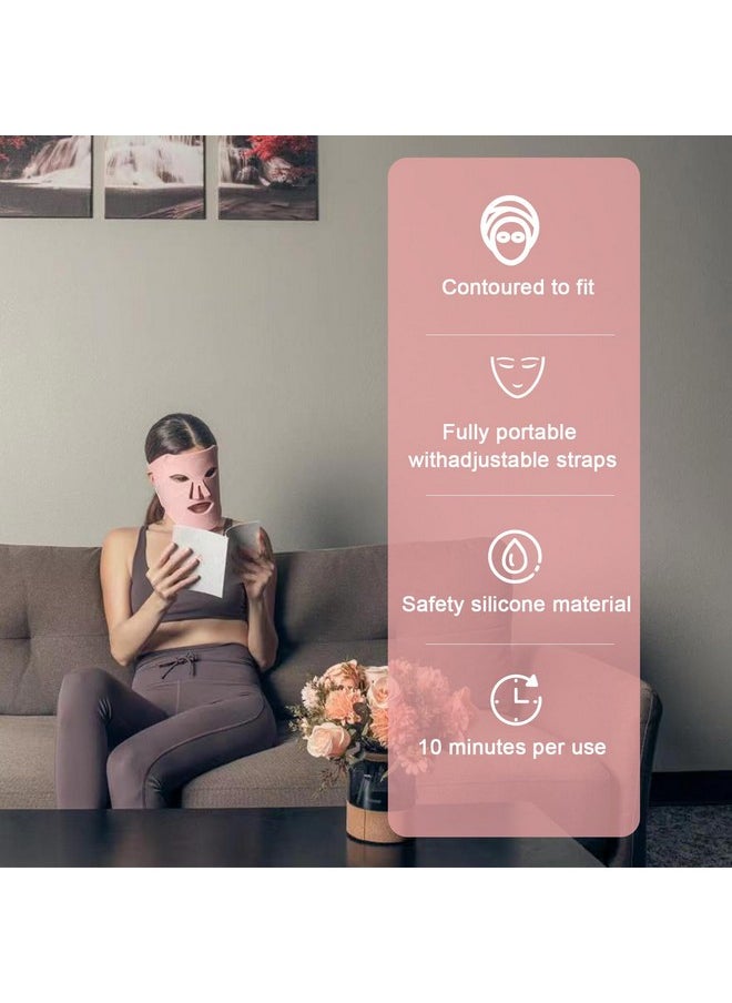 Aphrona Milky Way LED Facial Skincare Mask, Red & Blue Light Therapy LED Face Mask, Light Therapy Treatment Photon Mask, Model: PDT-FACE