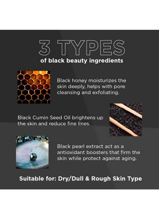 Lululun 21EA Black Facial Sheet Mask, Hydrating & Moisturizing Face Masks with Smoothing Organic Extracts, Japanese Daily Skincare for Dry Skin, Hydra F