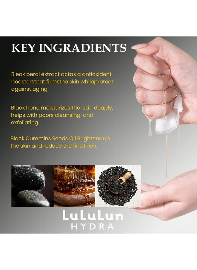 Lululun 21EA Black Facial Sheet Mask, Hydrating & Moisturizing Face Masks with Smoothing Organic Extracts, Japanese Daily Skincare for Dry Skin, Hydra F