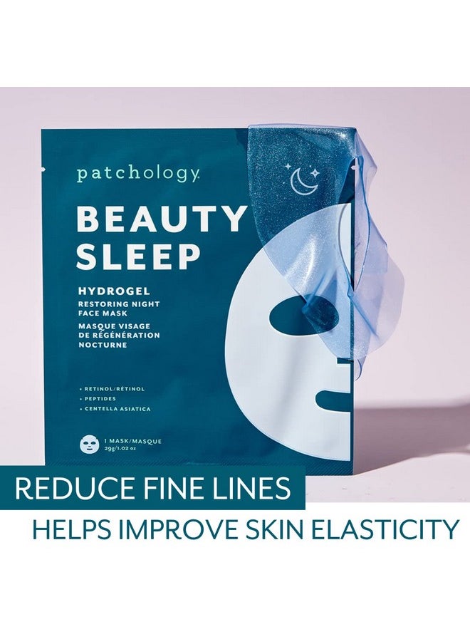 Patchology Hydrogel Face Mask with Retinol and Peptides Beauty Sleep - Gel Face Mask for women and men to reduce fine lines, and hydrate skin. 1 count.