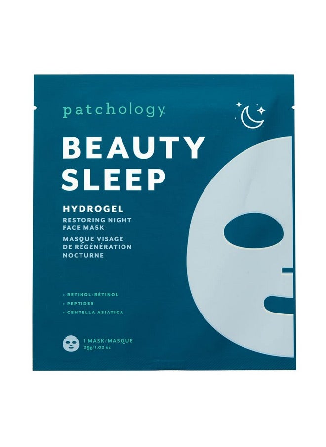 Patchology Hydrogel Face Mask with Retinol and Peptides Beauty Sleep - Gel Face Mask for women and men to reduce fine lines, and hydrate skin. 1 count.