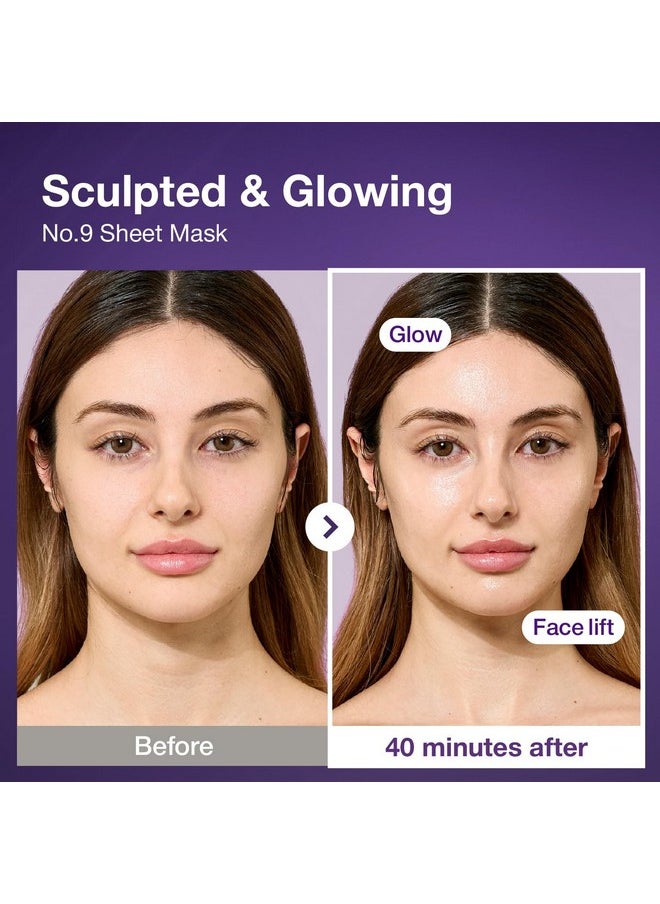 numbuzin No.9 Sheet Mask | NAD+ BIO Lifting-sil Full Face Mask | Improves Double chin, Jawline, jowls, Wrinkles, Neck Lines | Peptides, NAD+, Collagen | Skin Lifting, Firmness | 4 Sheets+Lifting Band