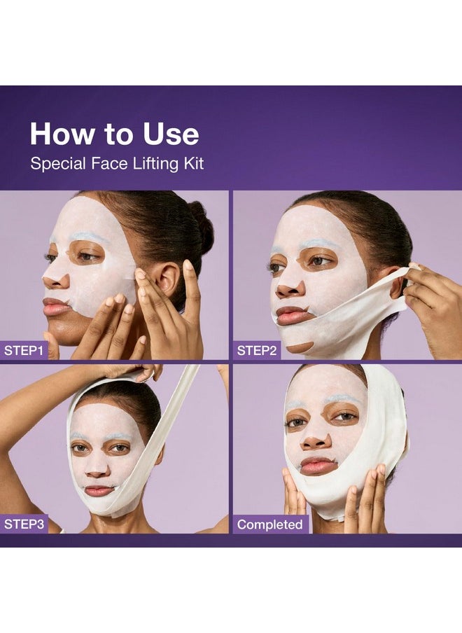 numbuzin No.9 Sheet Mask | NAD+ BIO Lifting-sil Full Face Mask | Improves Double chin, Jawline, jowls, Wrinkles, Neck Lines | Peptides, NAD+, Collagen | Skin Lifting, Firmness | 4 Sheets+Lifting Band