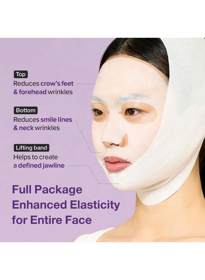 numbuzin No.9 Sheet Mask | NAD+ BIO Lifting-sil Full Face Mask | Improves Double chin, Jawline, jowls, Wrinkles, Neck Lines | Peptides, NAD+, Collagen | Skin Lifting, Firmness | 4 Sheets+Lifting Band