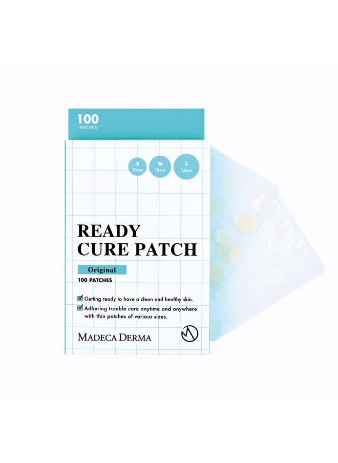 MADECA DERMA Ready Cure Patch Original - Hydrocolloid Acne Patches, Large Pack for Long-Term Use, Multi-Size for Spot, Pimple, Zits & Blemishes Coverage, Ideal for Daily Use (100 Patches / 10,12,14mm)
