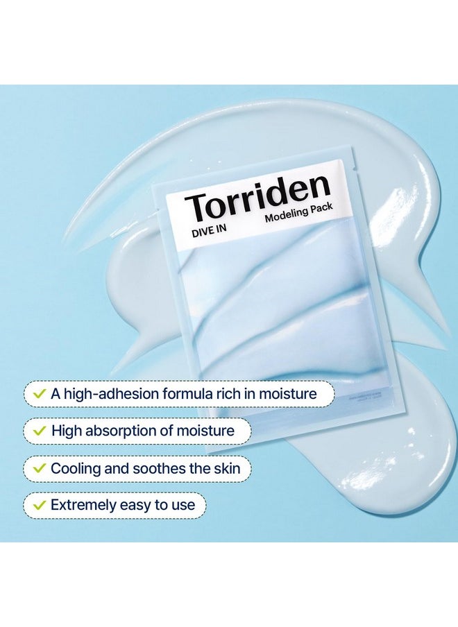 Torriden DIVE IN Modeling Pack (pack of 5) | Intensive Hydration and Cooling | 5D Hyaluronic Acid Complex, Glucose & Algin, Kaolin