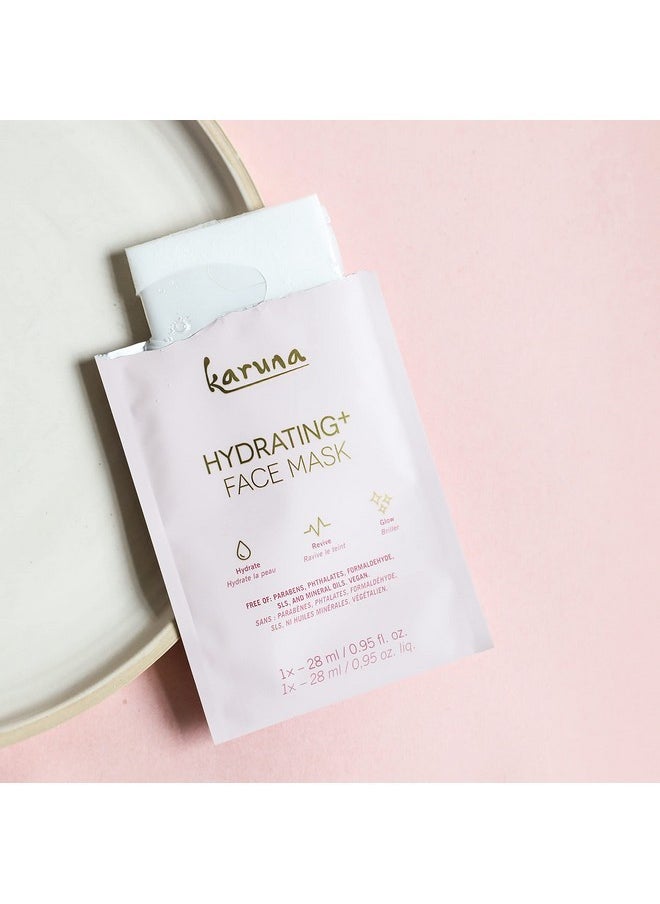 Karuna Skin - Hydrating+ Facial Mask for Well-Moisturized & Hydrated Skin, Glow-Enhancing Facial Skin Care Products, Hydrating Face Masks with Natto, Niacinamide & Sodium Lactate, 1 Pack