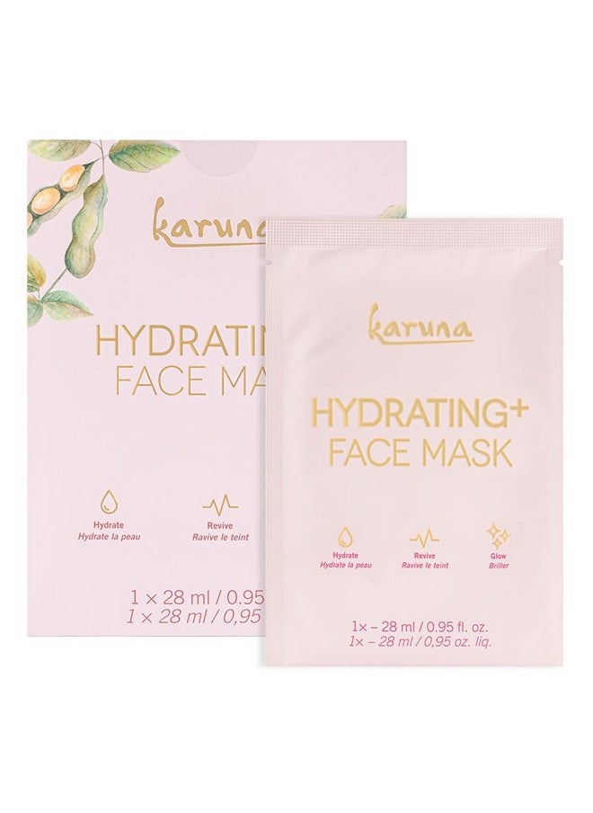Karuna Skin - Hydrating+ Facial Mask for Well-Moisturized & Hydrated Skin, Glow-Enhancing Facial Skin Care Products, Hydrating Face Masks with Natto, Niacinamide & Sodium Lactate, 1 Pack